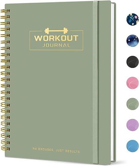 Fitness Workout Journal for Women & Men, A5(5.5" x 8.2") Workout Log Book Planner for Tracking, P... | Amazon (US)