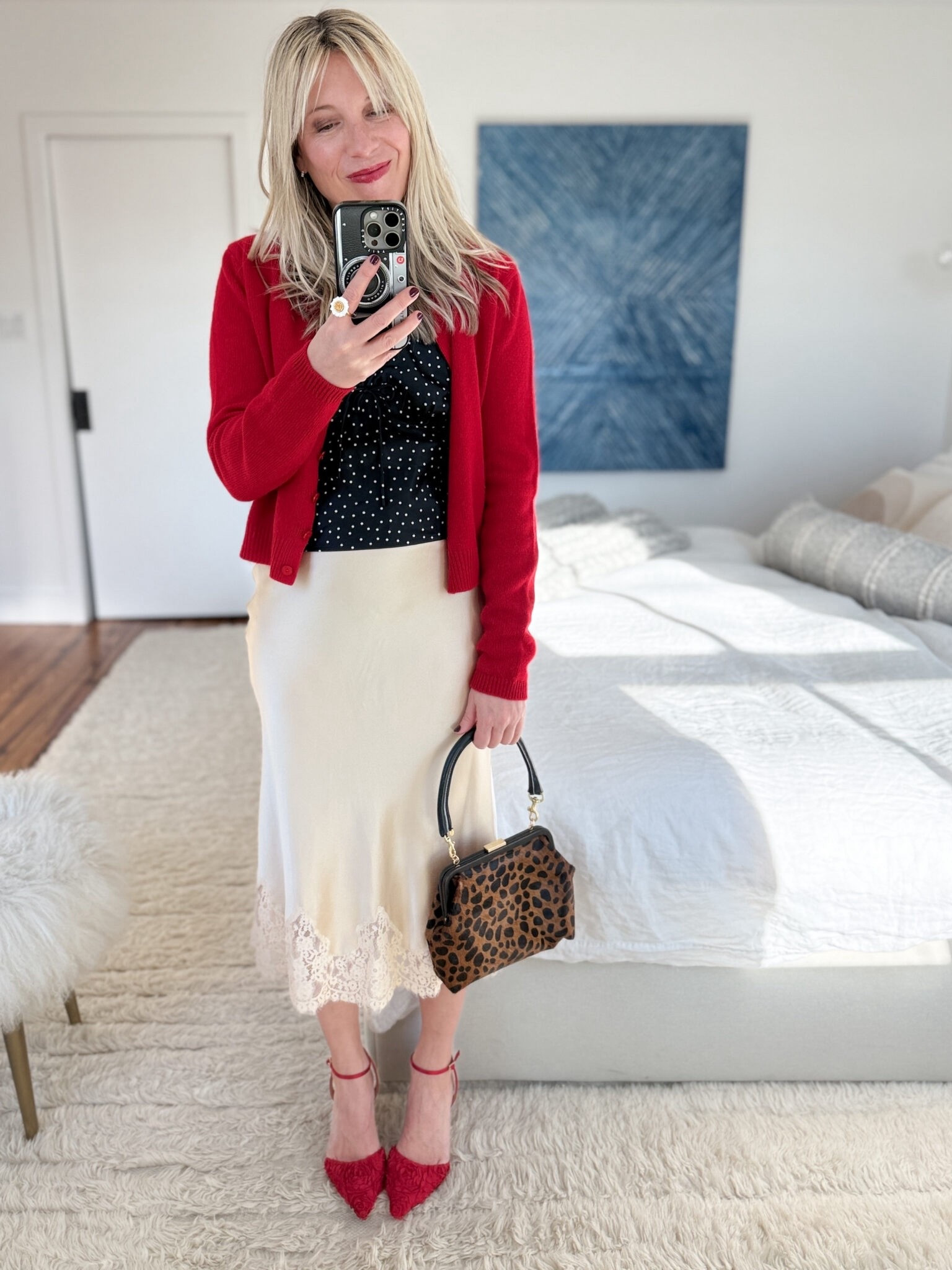 Valentine’s Day Outfit Inspo 💌

Since lace-trimmed silk midi skirts already have a vintage vibe, I sometimes love to play up that angle. Bright red lips (and/or bright red in general), polka-dots, leopard prints, and ladylike bags all come together in a playful, fresh take on old-school glamour.

#LTKValentine #LTKootd