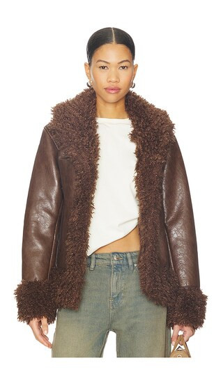BLANKNYC Leather Coat in Brown. - size S | Revolve Clothing (Global)