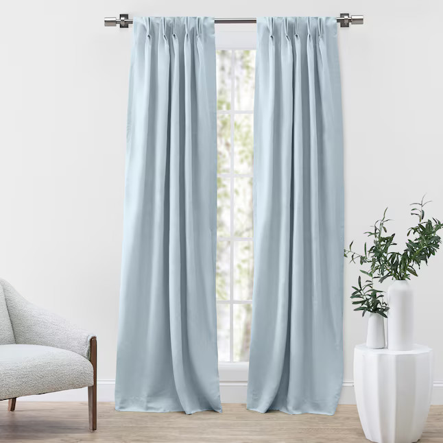 Ricardo Trading 84-in Blue Light Filtering Standard Lined Back Tab/Pinch Pleat/Rod Pocket Curtain... | Lowe's