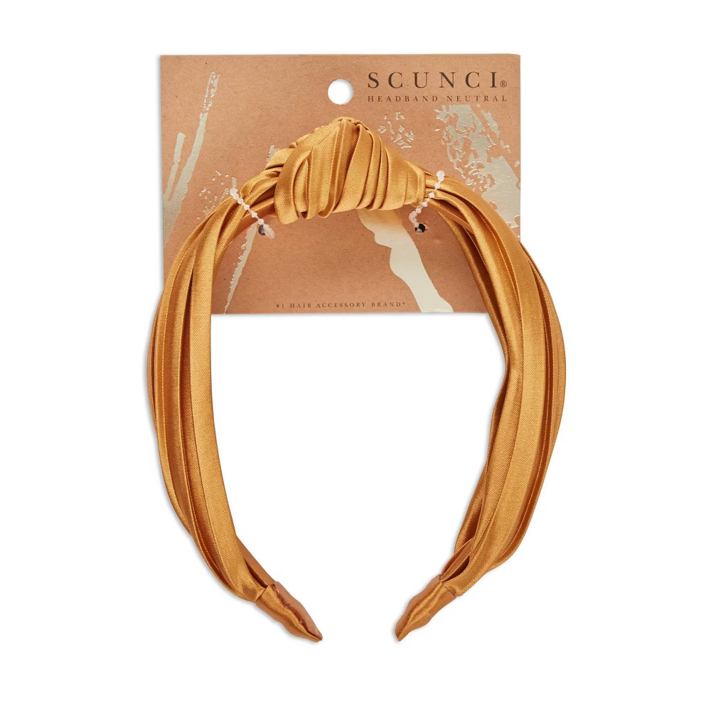 scunci Turban Knotted Headband - Mustard | Target