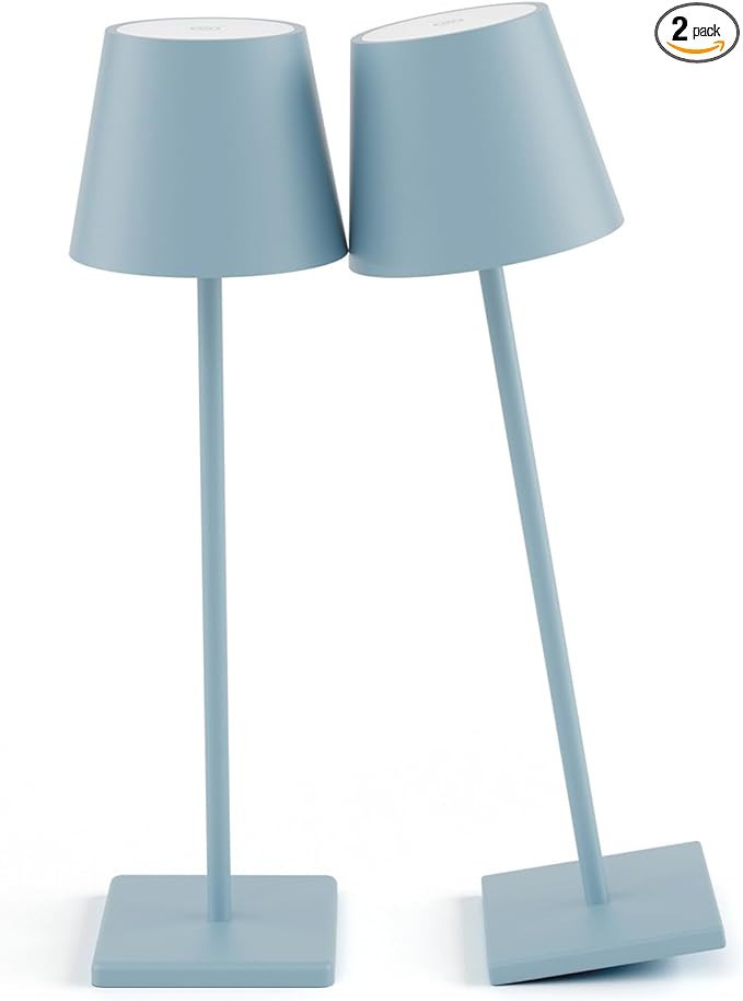 2 Packs Rechargeable LED Table Lamp,Outdoor Cordless Table Lamp Waterproof Portable, Stepless Dim... | Amazon (US)