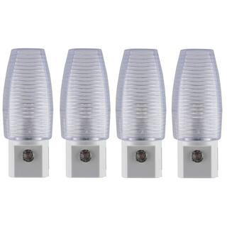0.5-Watt Plug In Light Sensing Rib Shade Integrated LED Night Light, 4-Pack | The Home Depot