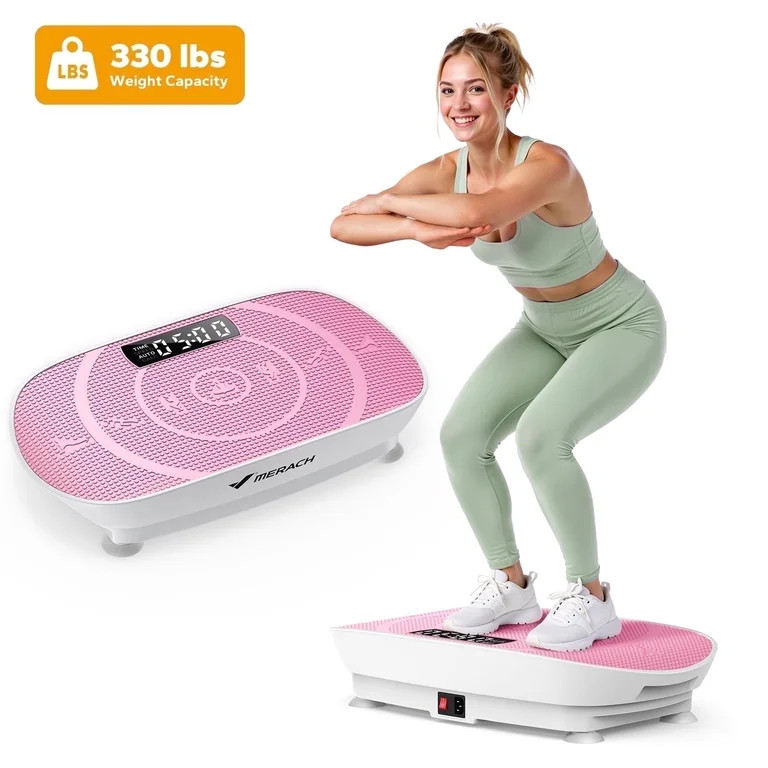 MERACH Compact Vibrating Plate Muscle Toner, Whole Body Vibration Plate Exercise Machine with Rem... | Walmart (US)
