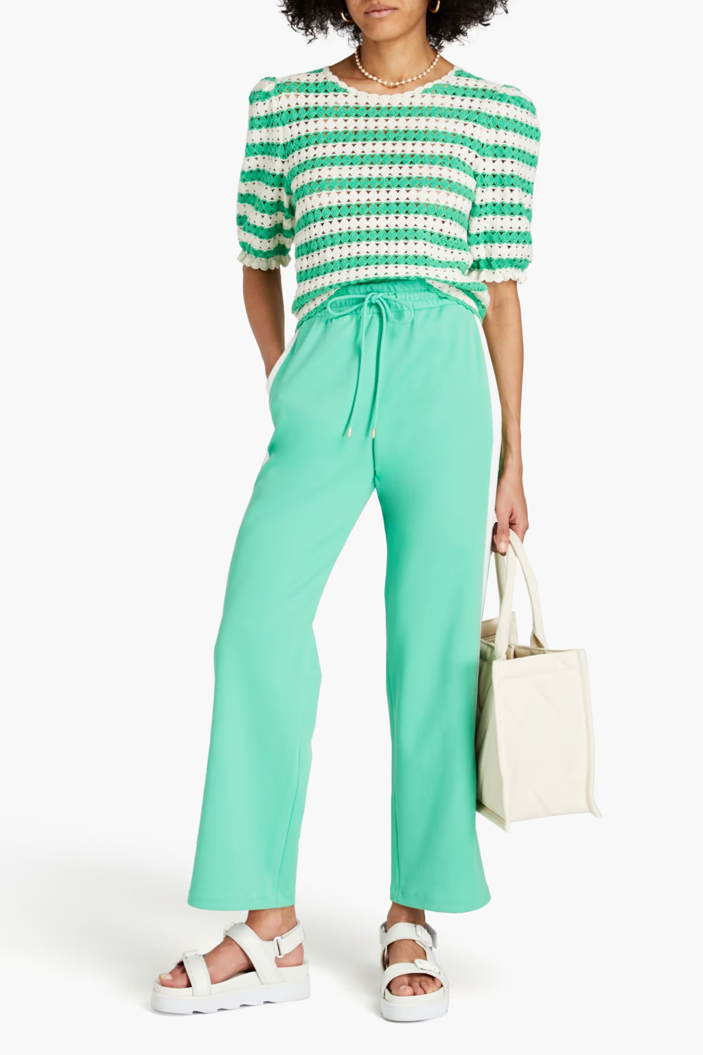 Striped crocheted cotton top | The Outnet (APAC)