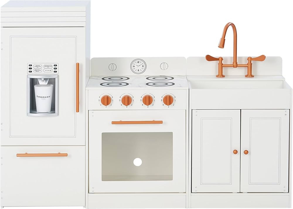 Teamson Kids Little Chef Paris Modular Contemporary Interactive Wooden Play Kitchen with Refriger... | Amazon (US)
