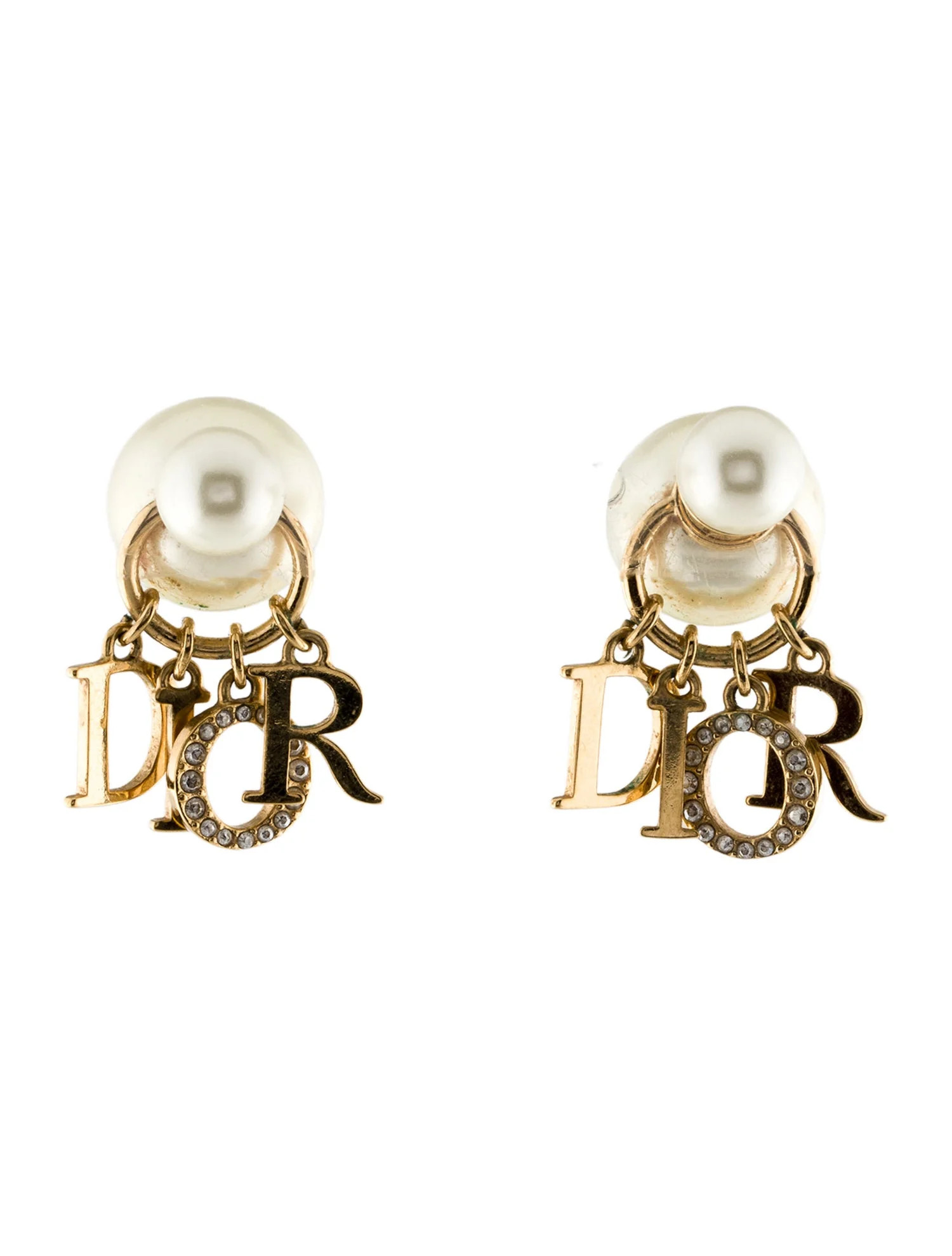 Faux Pearl & Crystal Tribales Drop Earrings | The RealReal