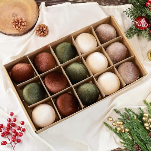 Christmas Tree Ornaments Velvet Balls, 3.15in Large Velvet Christmas Balls Ornaments for Tree Decorations Shatterproof Flocked Hanging Ornaments Xmas Holiday Party Home Decor, Muti-C, 15Pcs | Amazon (US)