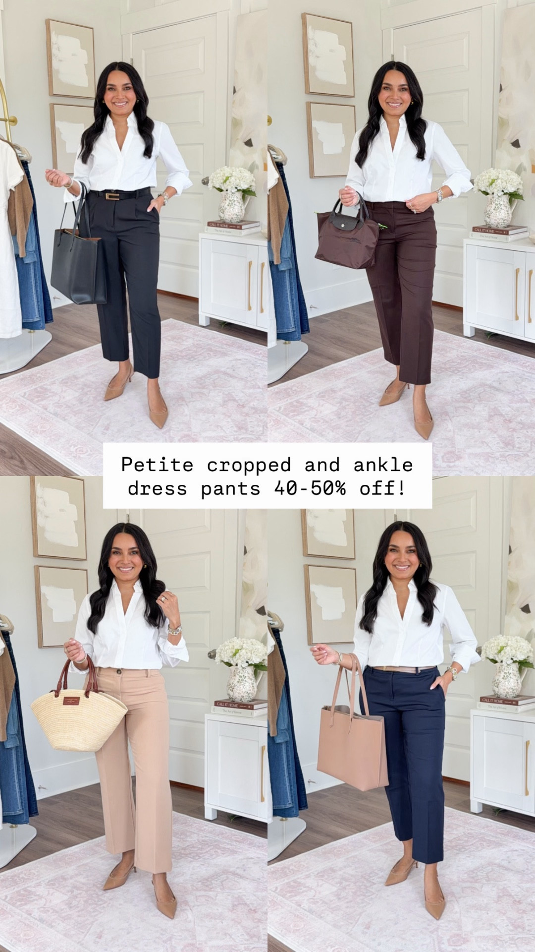 Ankle and cropped dress pants!
Graduation Guest and Mother’s Day Dresses!
For reference: I’m 5’0, petite, 32b bra size, and 2/26 in bottoms, pear shaped. 
*Everything I share is unaltered! TTS means true to size. Between size 5-6.5 in shoes

All pants size 2 petite TTS 
Button down size PS TTS 

#LTKWorkwear #LTKSaleAlert #LTKPetite