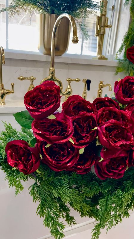 Christmas Decor, Beautiful cabbage roses #christmas  #kitchendecor

#LTKHoliday #LTKSeasonal #LTKhome