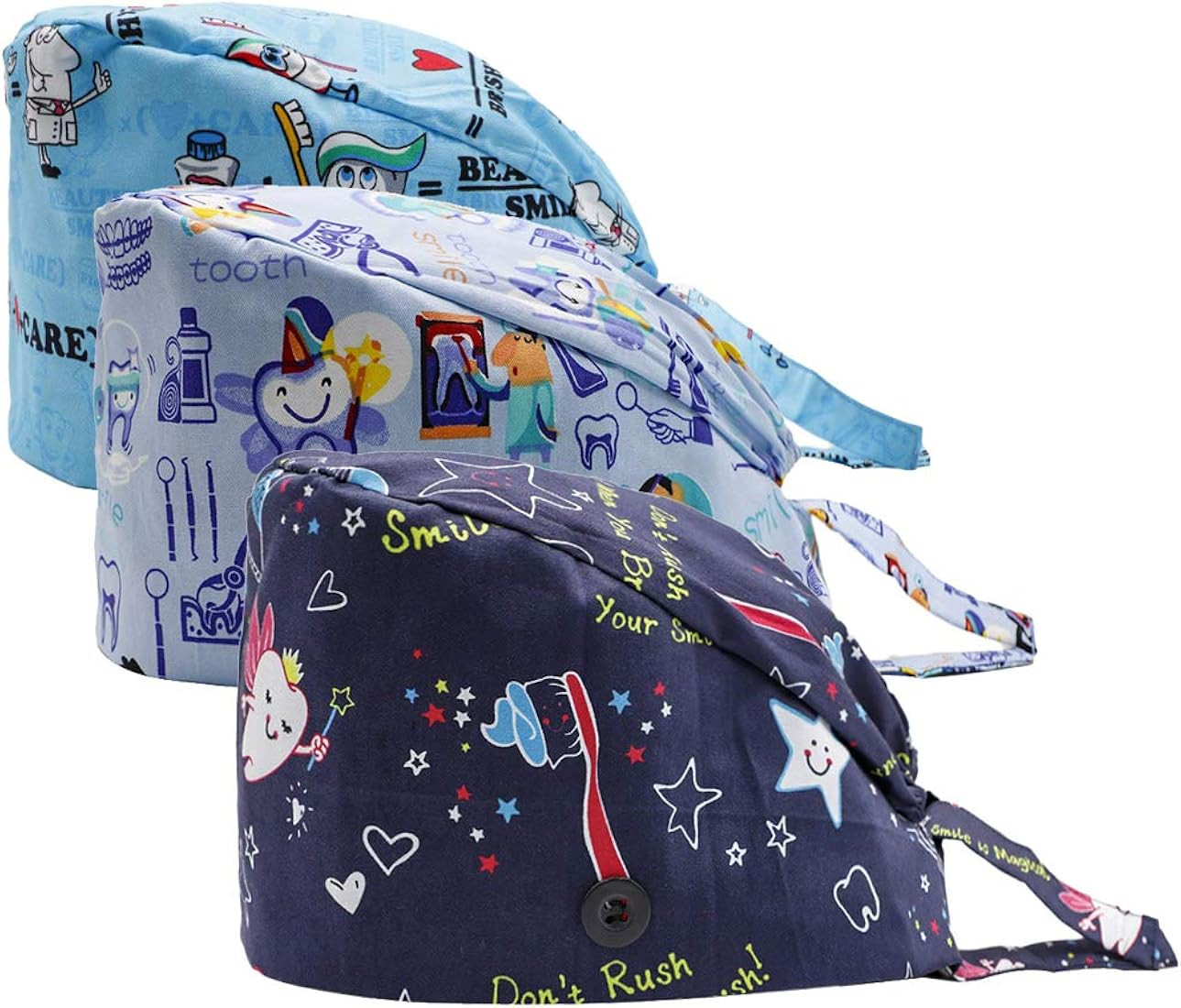 CHUANGLI 3Pcs Gourd-Shaped Working Caps with Upgrade Sweatband Adjustable Hats Head Cover- Women/... | Amazon (US)