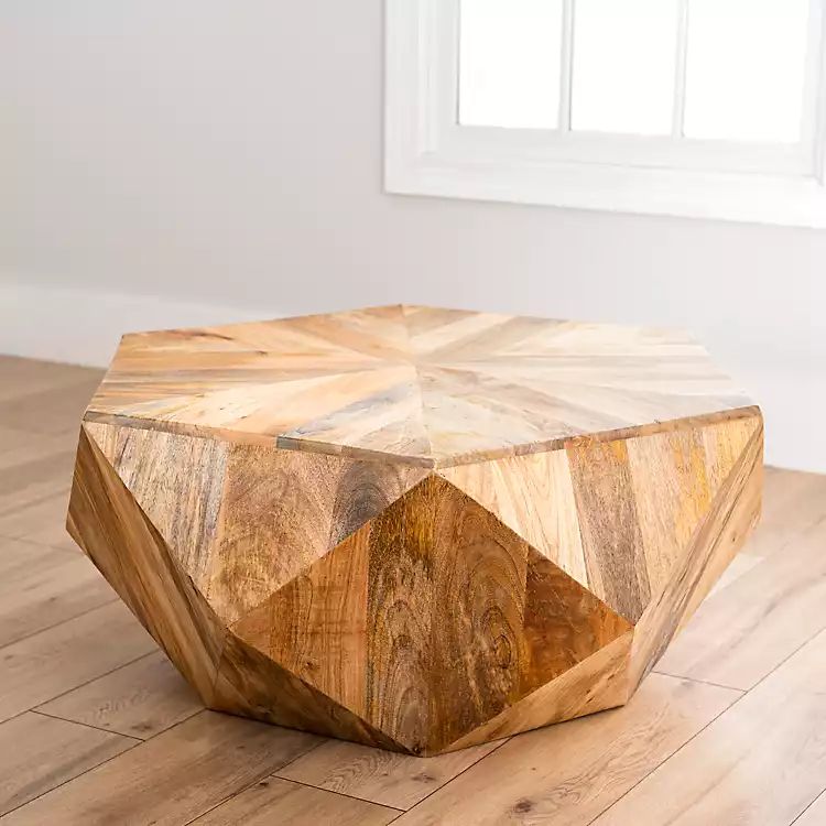 Natural Hexagon Mango Wood Coffee Table | Kirkland's Home
