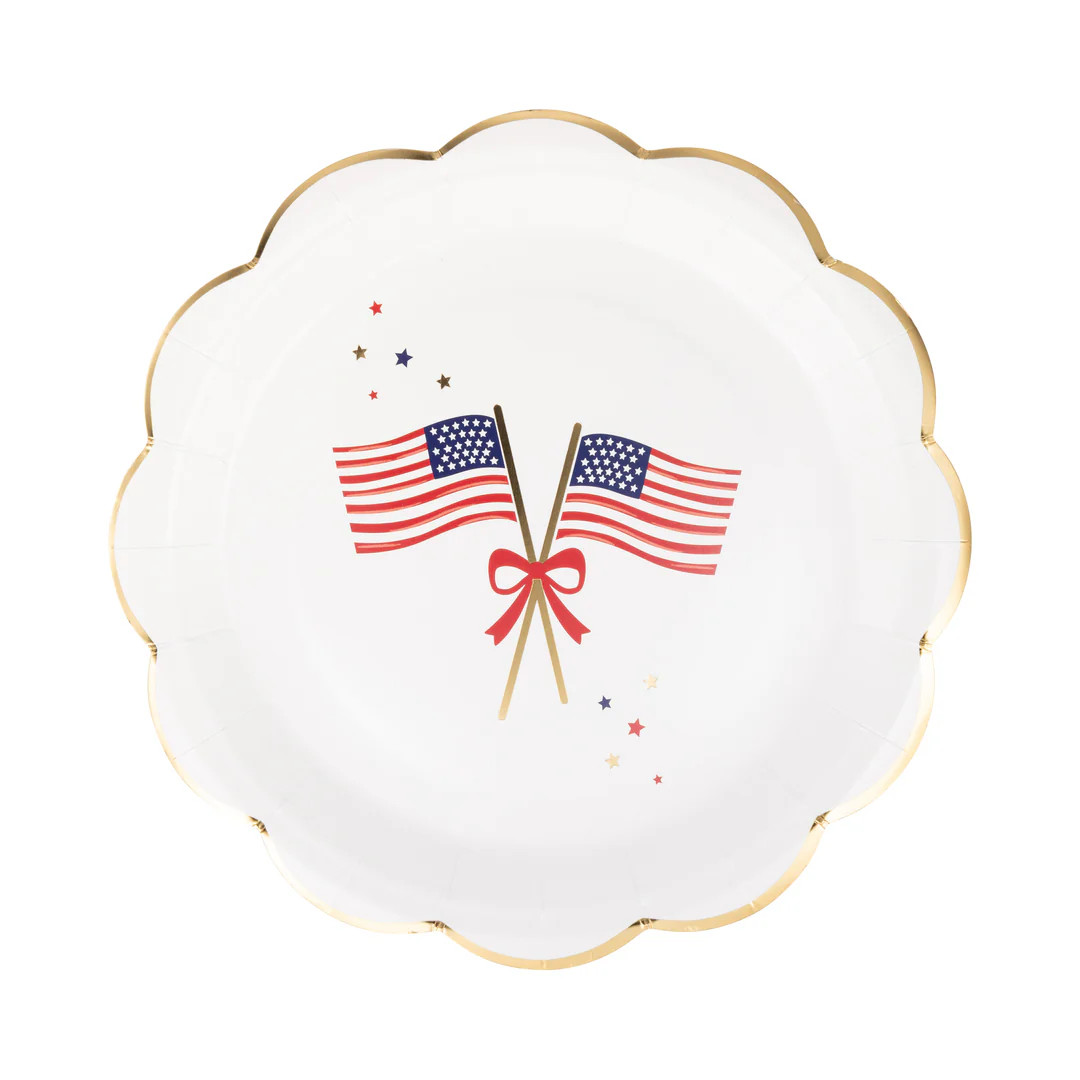 Flags Round Paper Plate (8 ct) | My Mind's Eye