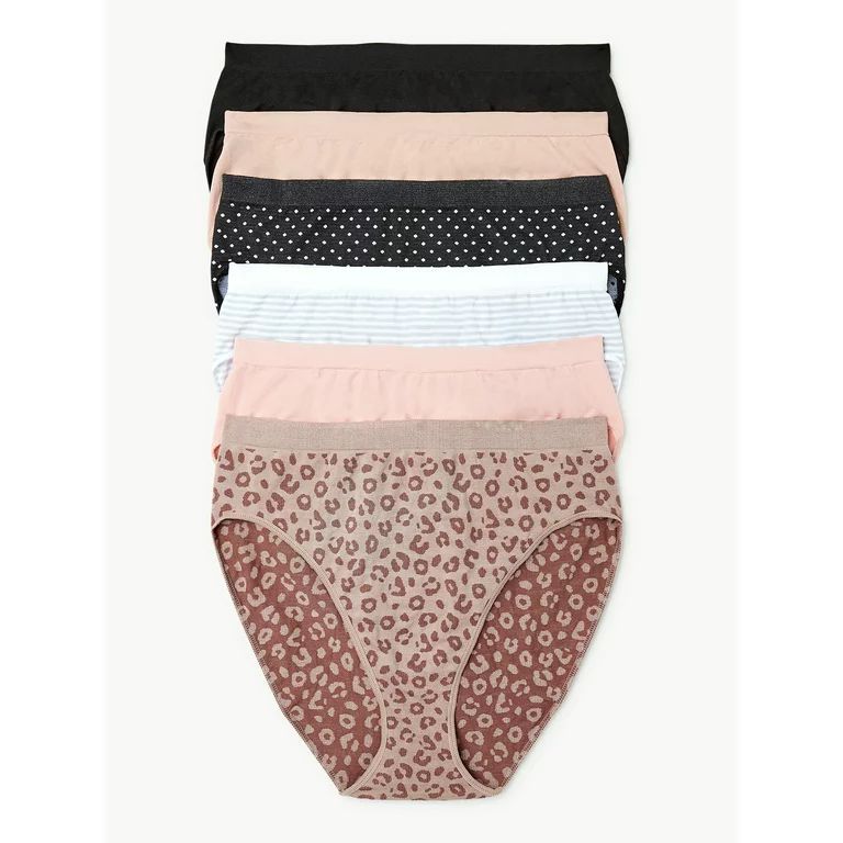 Joyspun Women's Seamless Hi Cut Panties, 6-Pack, Sizes to 3XL | Walmart (US)