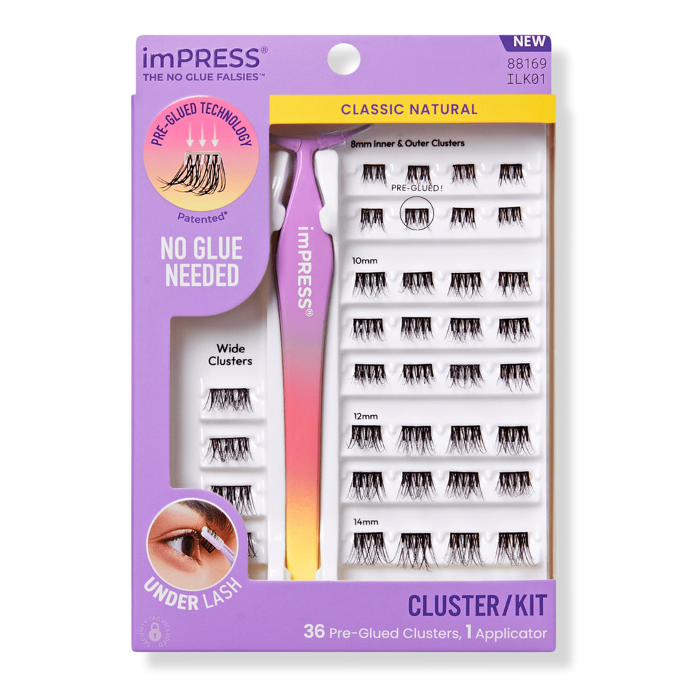 Kiss imPRESS Pre-Glued Lash Clusters Kit - Classic Natural | Ulta