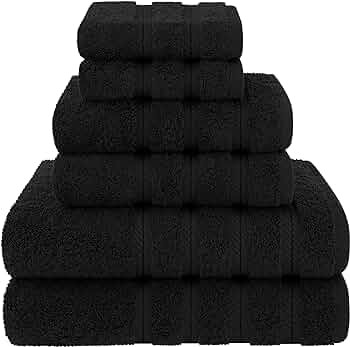 American Soft Linen Luxury 6 Piece Towel Set, 2 Bath Towels 2 Hand Towels 2 Washcloths, 100% Cott... | Amazon (US)