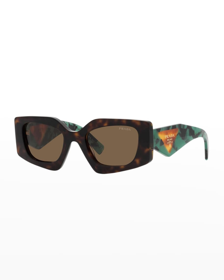 Prada Rectangle Acetate Sunglasses | Neiman Marcus