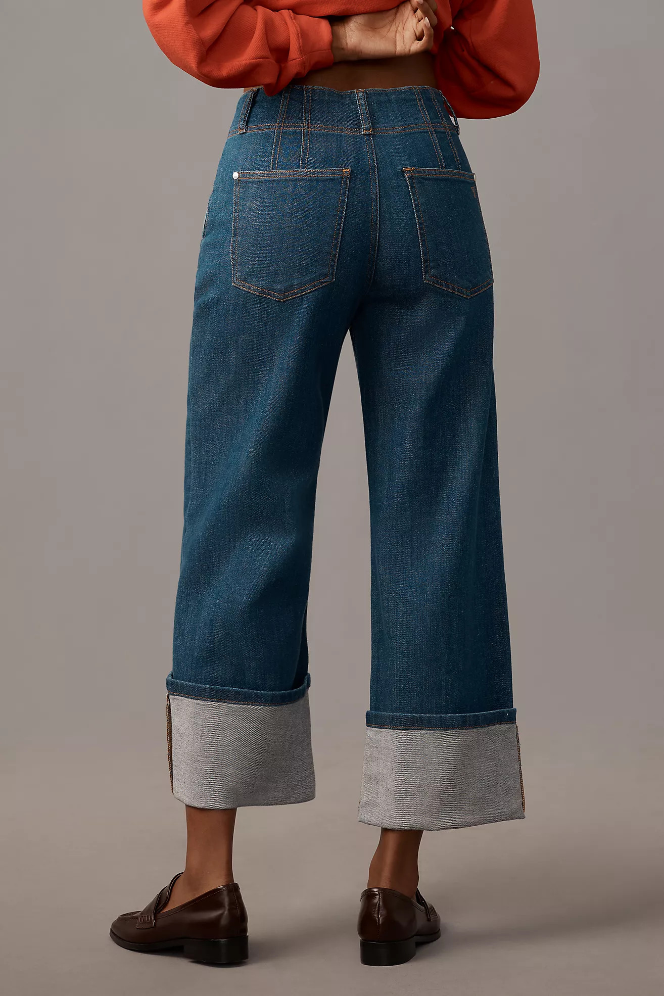 Pilcro Relaxed Cuff Mid-Rise Straight-Leg Jeans | Anthropologie (US)