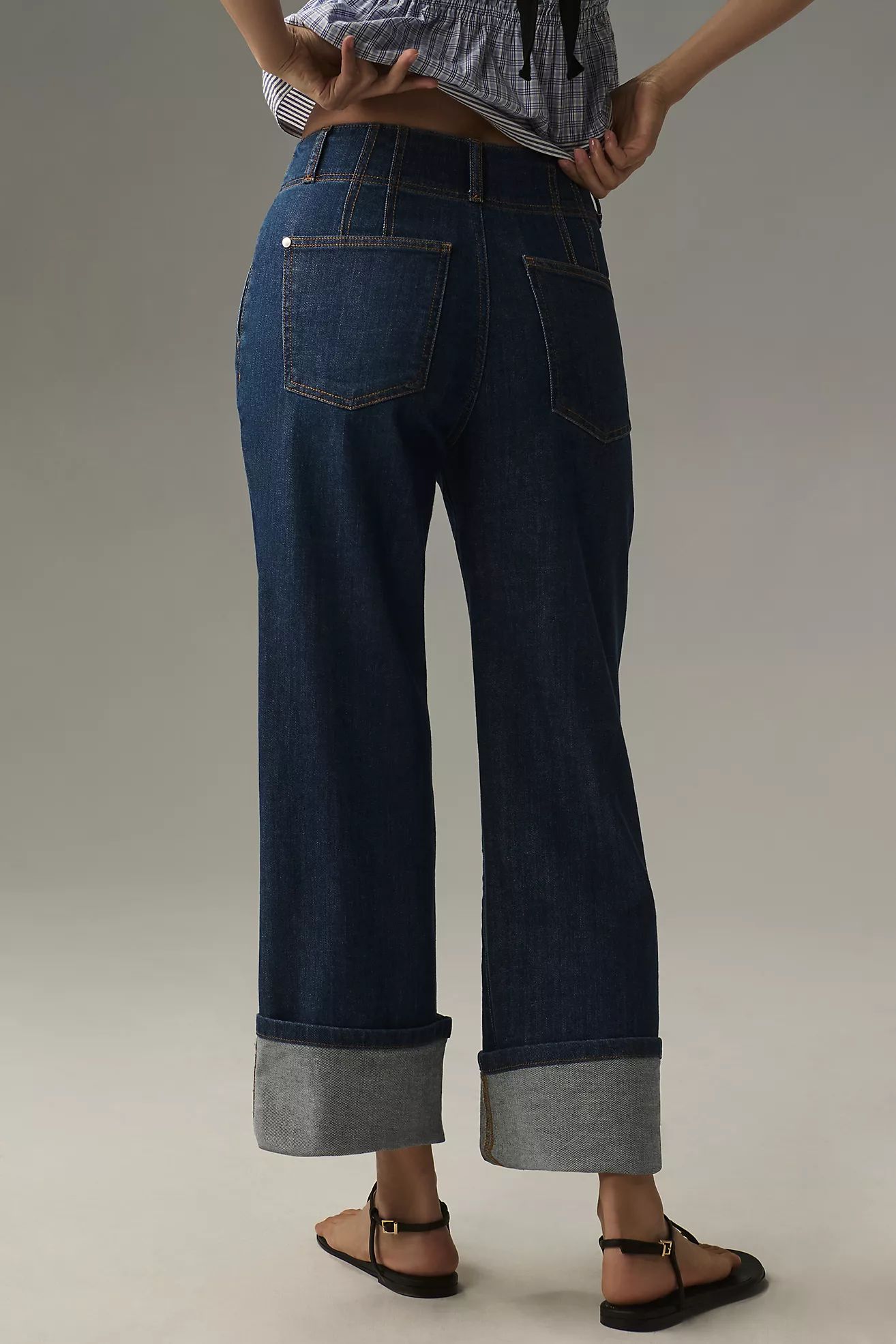 Pilcro Relaxed Cuff Mid-Rise Straight-Leg Jeans | Anthropologie (US)
