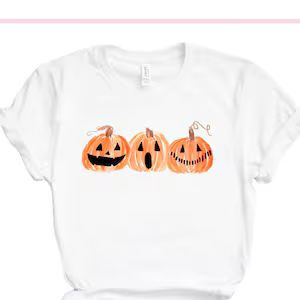 Pumpkin Shirt, Halloween Shirts For Kids, Jack o Lantern, Thanksgiving Graphic Shirt, Cute Spooky... | Etsy (US)