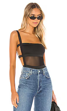 superdown Camille Strappy Back Bodysuit in Black from Revolve.com | Revolve Clothing (Global)