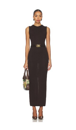 Rowen Rose x REVOLVE Boatneck Midi Dress in Brown. - size L | Revolve Clothing (Global)