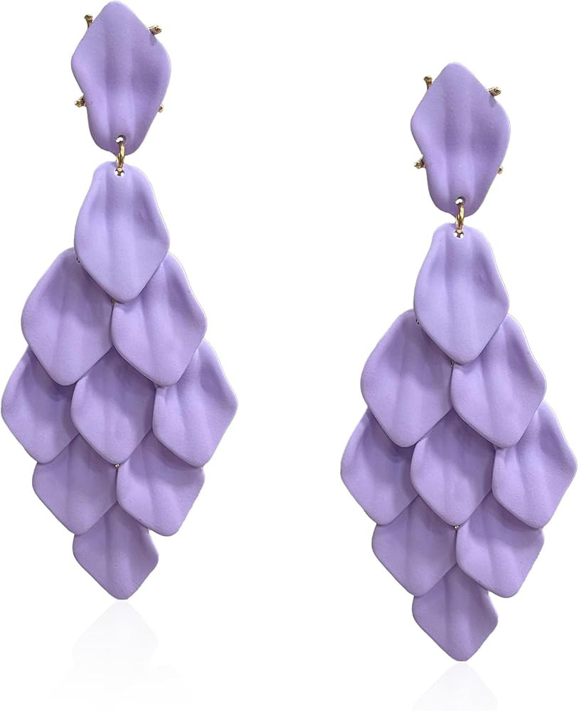 Acrylic Petal Flower Chandelier Earrings for Women Statement Jewelry Long Drop Tassel Dangle Earr... | Amazon (US)
