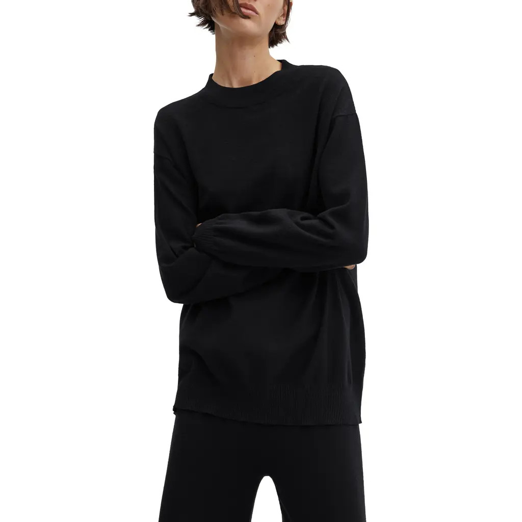 MANGO Mock Neck Sweater in Black at Nordstrom, Size Medium | Nordstrom