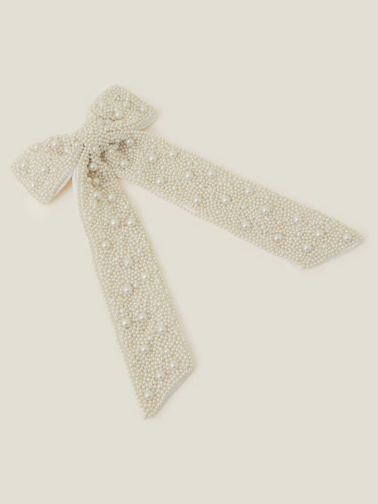 Accessorize Cream Statement Pearl Hair Bow | Next EU