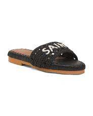Saint Tropez Crochet Raffia Flat Sandals | TJ Maxx