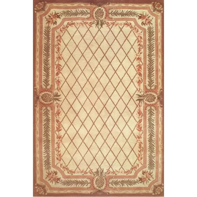 Cape May Oriental Handmade Tufted Wool Beige/Brown Area Rug | Wayfair North America