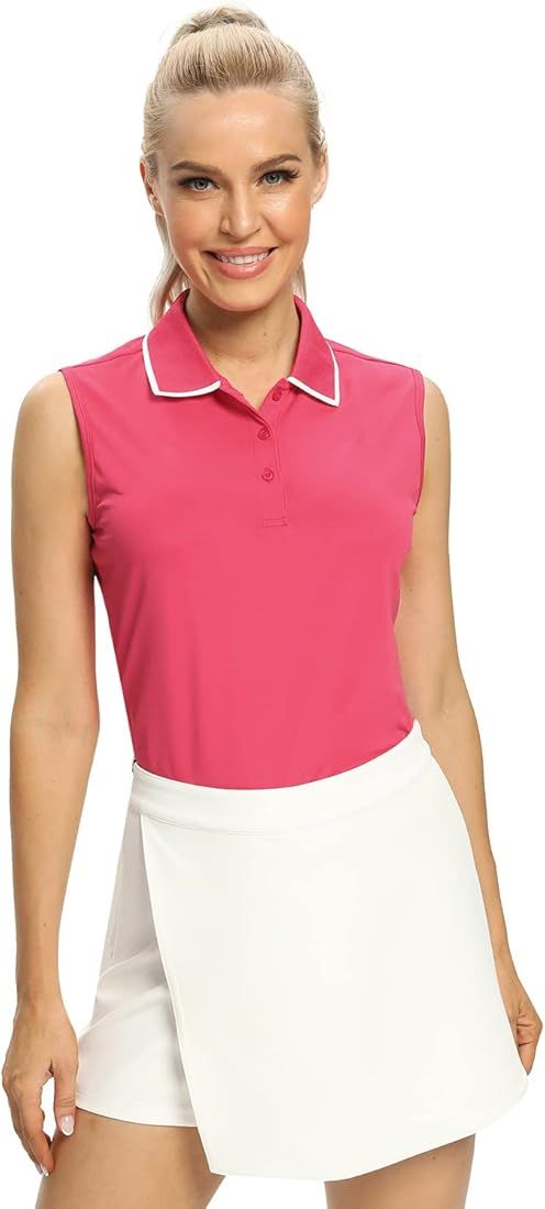 Polo Shirts for Women Sleeveless Golf Tennis Tank Tops UPF 50+ Lightweight | Amazon (US)