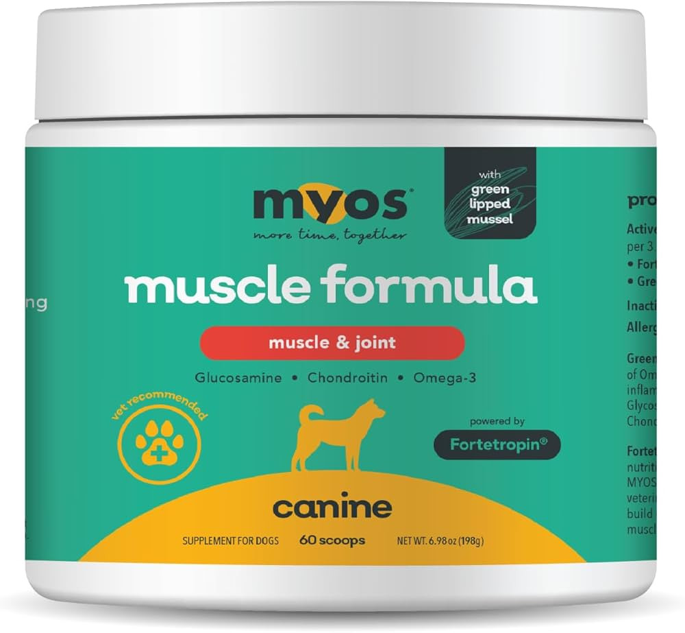 MYOS Muscle & Joint Dog Supplement with Fortetropin and Green Lipped Mussel - Dog Hip and Joint S... | Amazon (US)