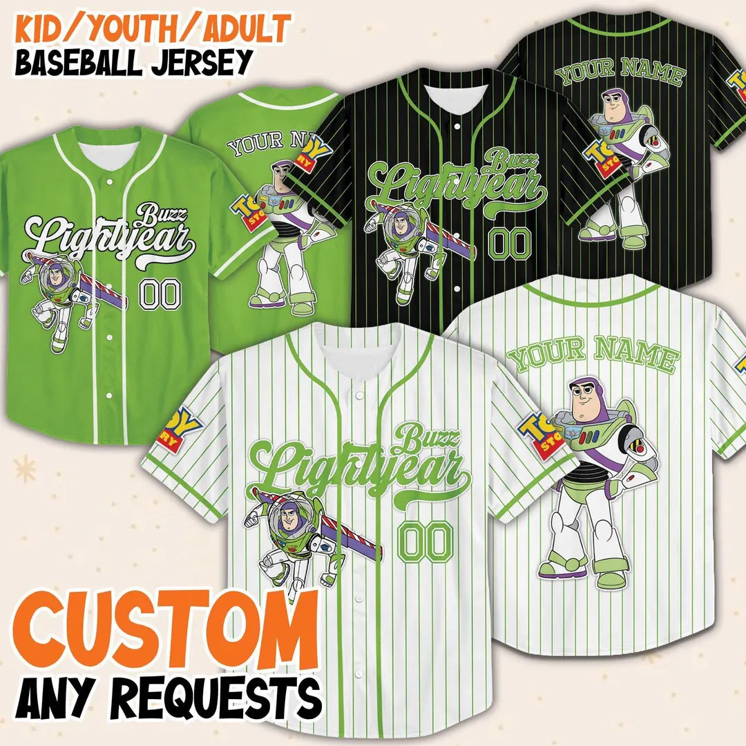 Custom Buzz Lightyear Baseball Jersey, Toy Story Matching Jersey Sport, Disney Baseball Team Shir... | Etsy (US)