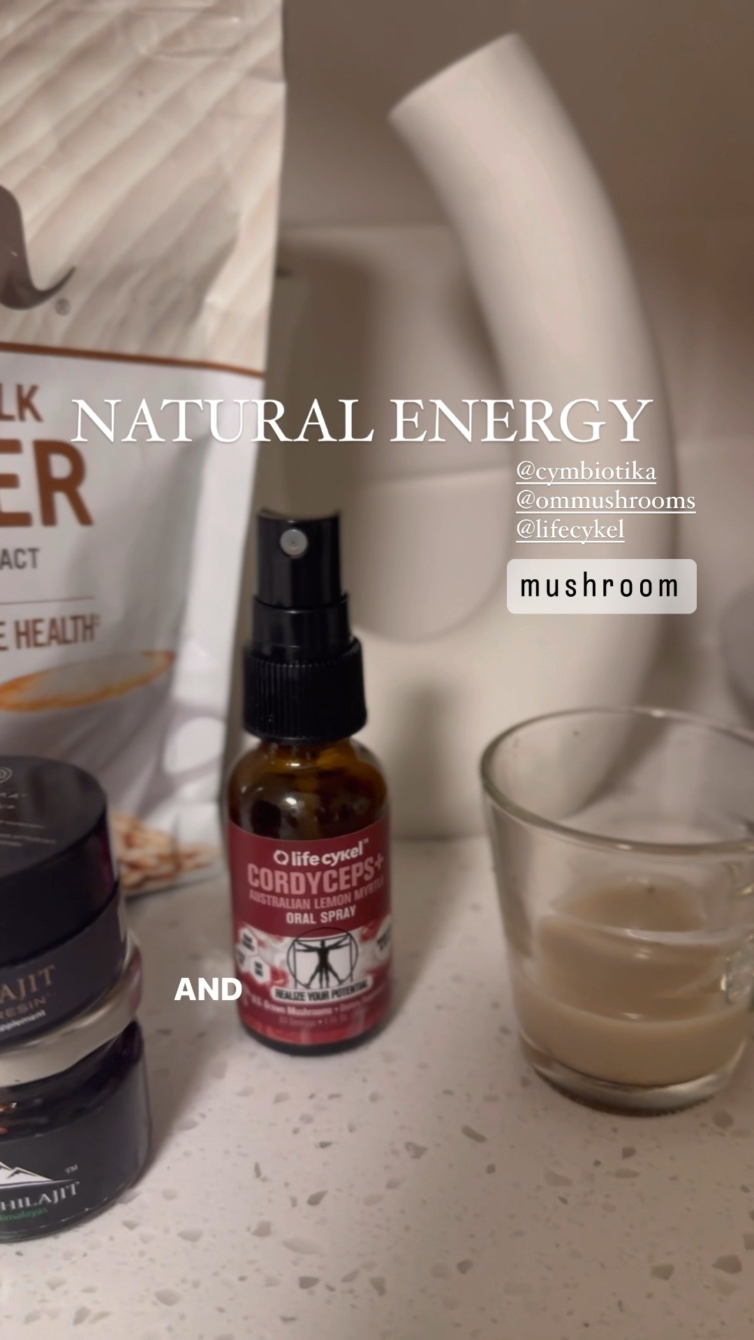 Natural energy 
Mushroom based favorites 
Monday essentials 
Decaf energy 
Shilajit 
Om Mushroom creamer 
Cordyceps mushroom 

#LTKfindsunder100 #LTKfitness #LTKtravel