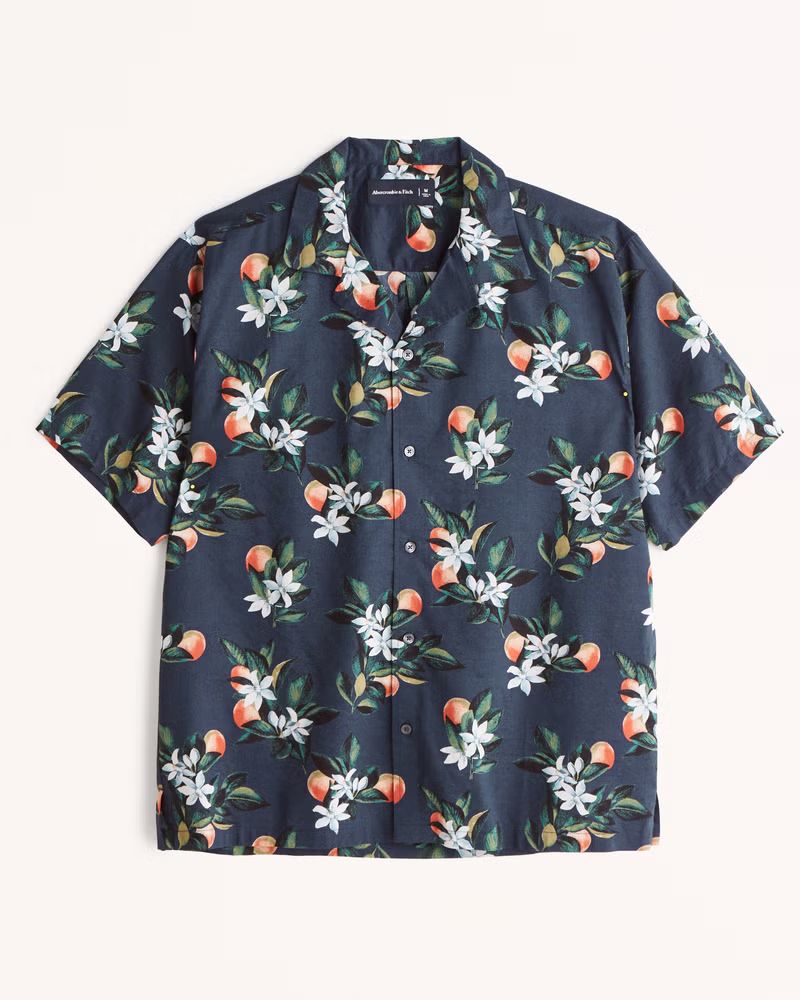 Camp Collar Button-Up Shirt | Abercrombie & Fitch (US)