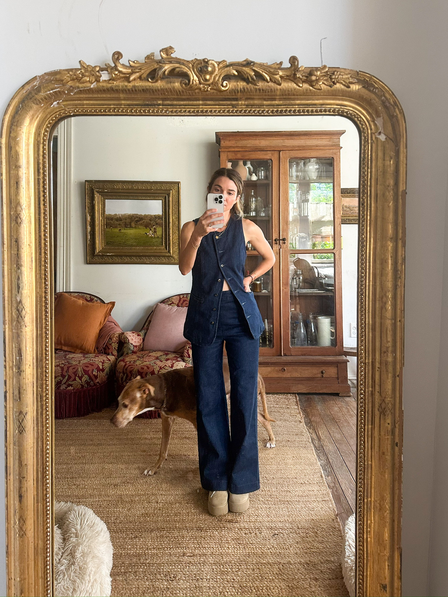 Today's outfit! Category is: denim. This top is an old Sezane piece but tagging a similar style below! Happy Friday y'all! 

 #LTKWorkwear