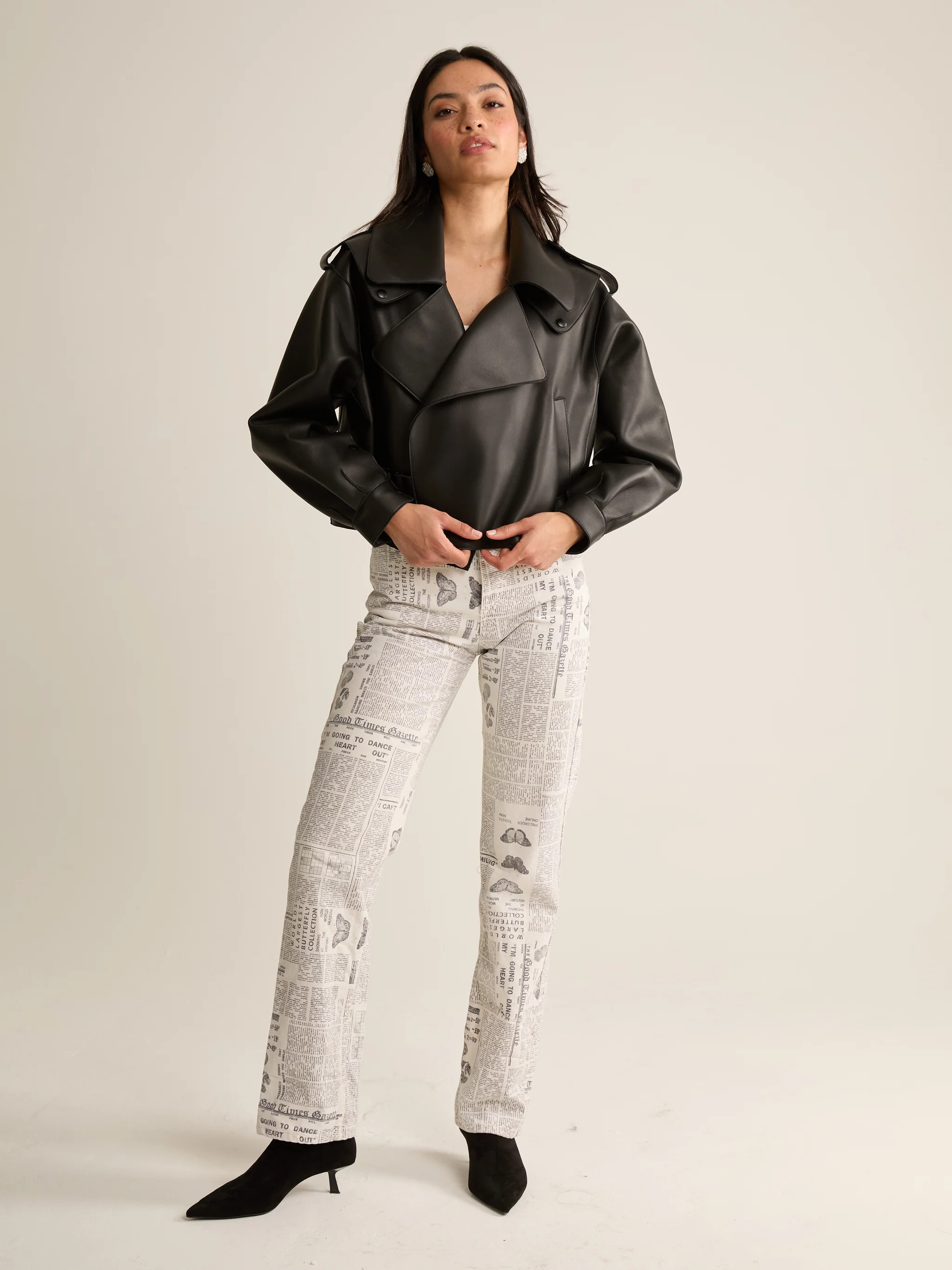 Contemporary Black Oversized Leather Jacket | DE SAVARY LONDON