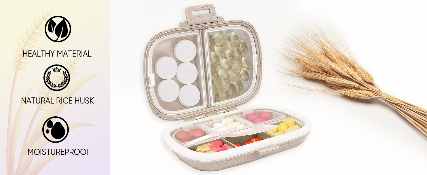 Daily Pill Organizer, 8 Compartments Portable Pill Case, Pill Box to Hold Vitamins, Cod Liver Oil | Amazon (US)
