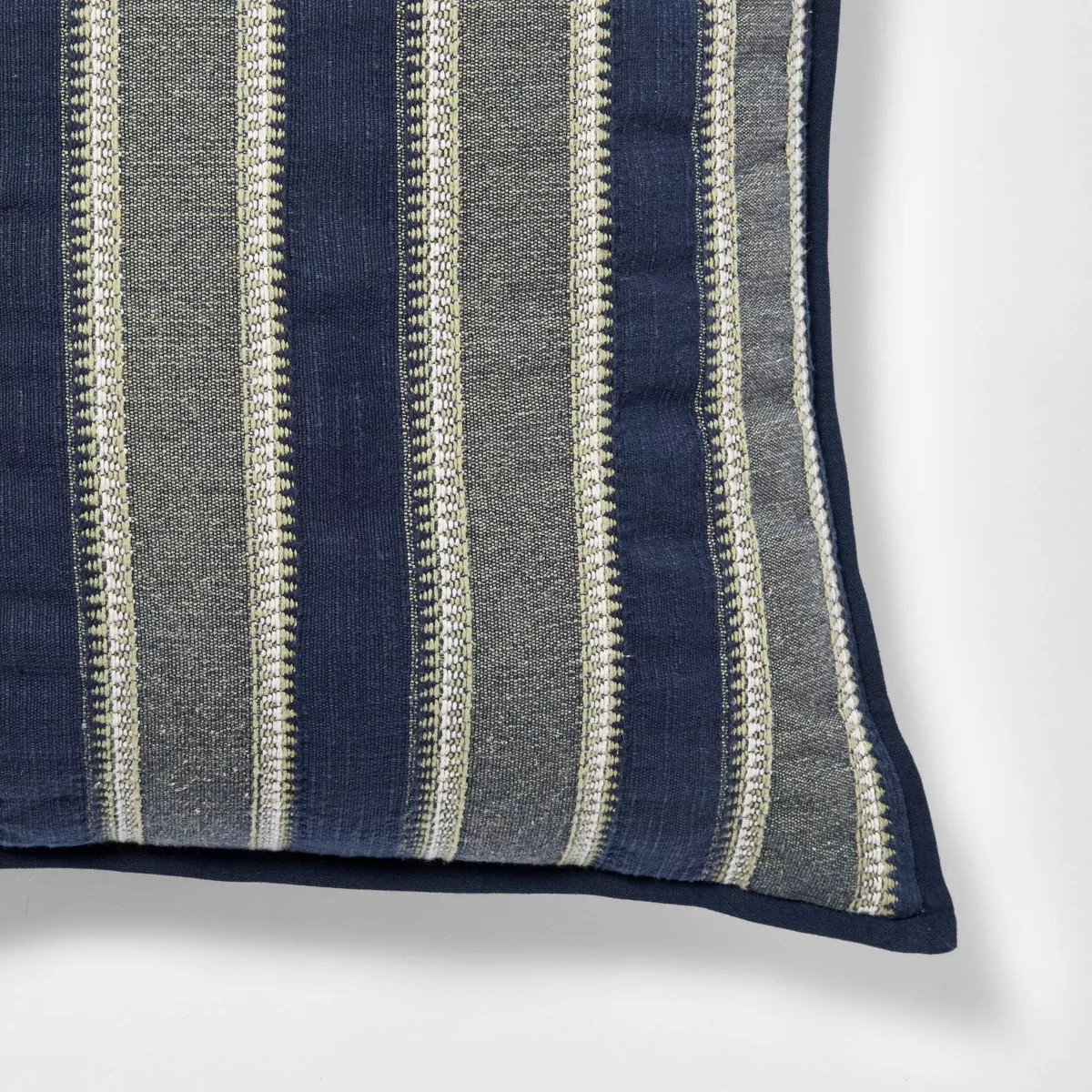 20"X20" Vertical Stripe Pillow Navy Green and Cream -Threshold™ designed with Studio McGee | Target