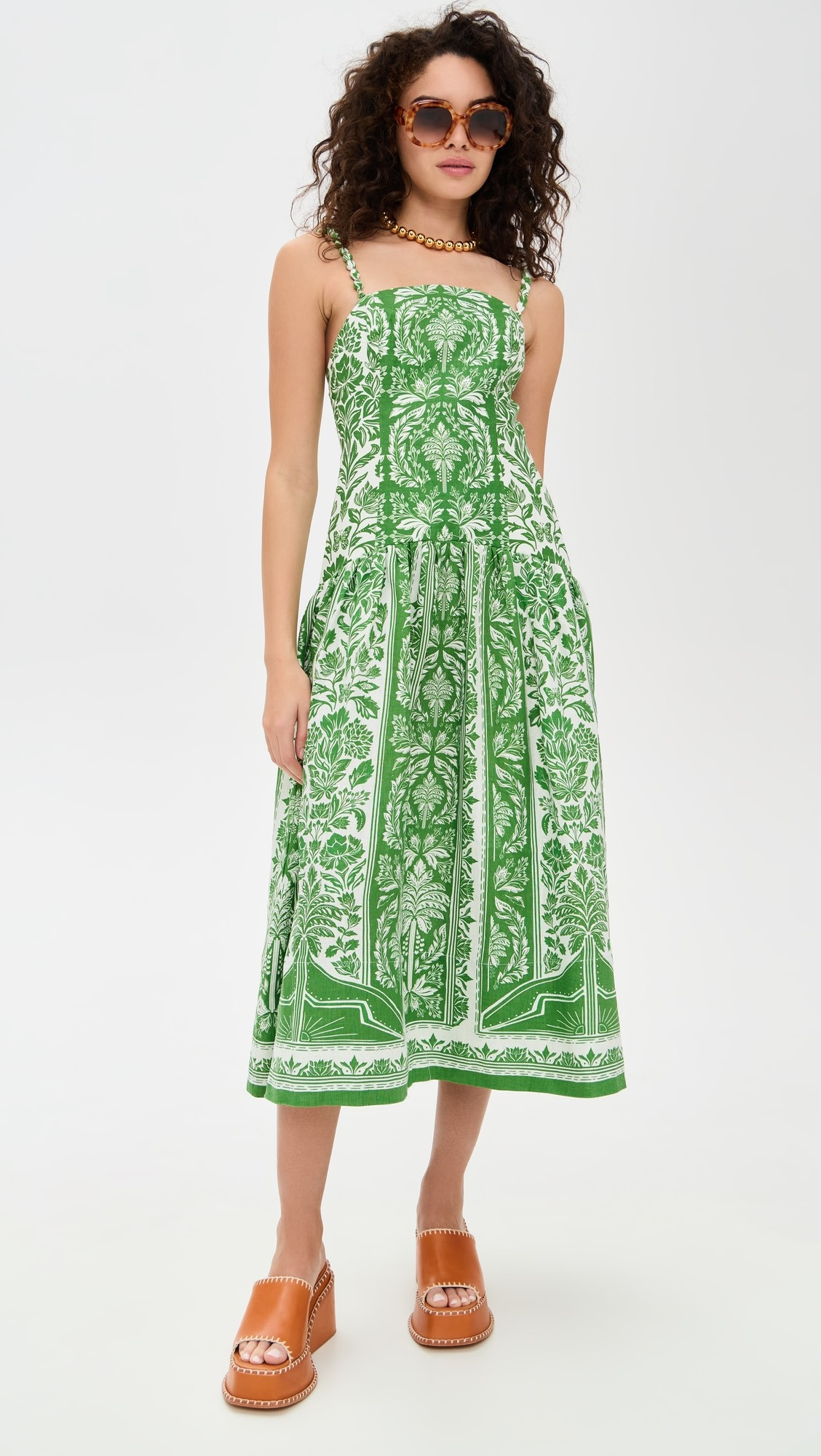FARM Rio Delicate Tapestry Green Midi Dress | Shopbop | Shopbop