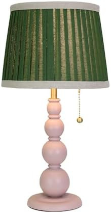 Modern Table Lamp for Living Room, Farmhouse Table Lamps, 8X8X15 Inch Pink Wood Base Desk Lamp Pu... | Amazon (US)