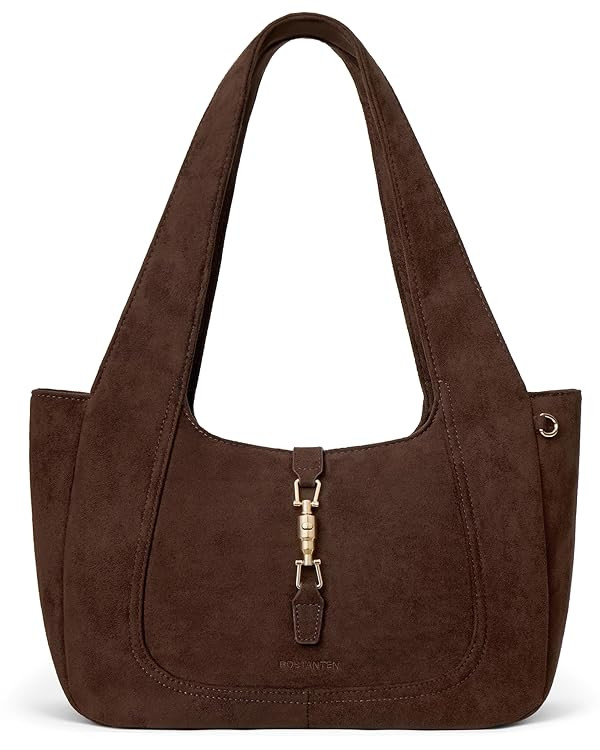 BOSTANTEN Vintage Shoulder Bag for Women Suede Leather Tote Bag Ladies Lightweight Dumpling Handb... | Amazon (US)
