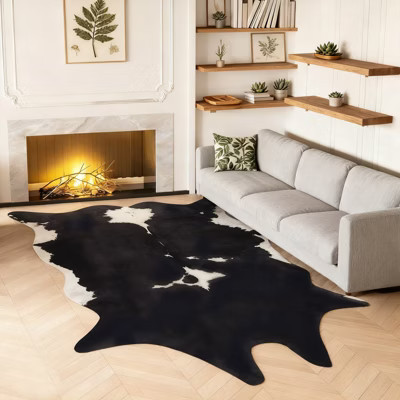 Faux Cowhide Area Rug 61x74.8 Inch, Western Animal Skin Carpet for Living Room Bedroom, Cowboy Cowgirl Home Decor Dairy cow 61x74.8 Inch | Target
