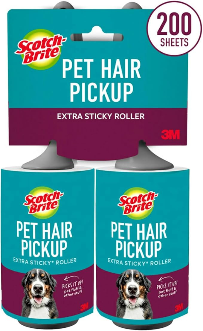 Scotch-Brite Pet Hair Pickup Extra Sticky Lint Roller, Designed for Removing Fur + Fluff on Couch... | Amazon (US)