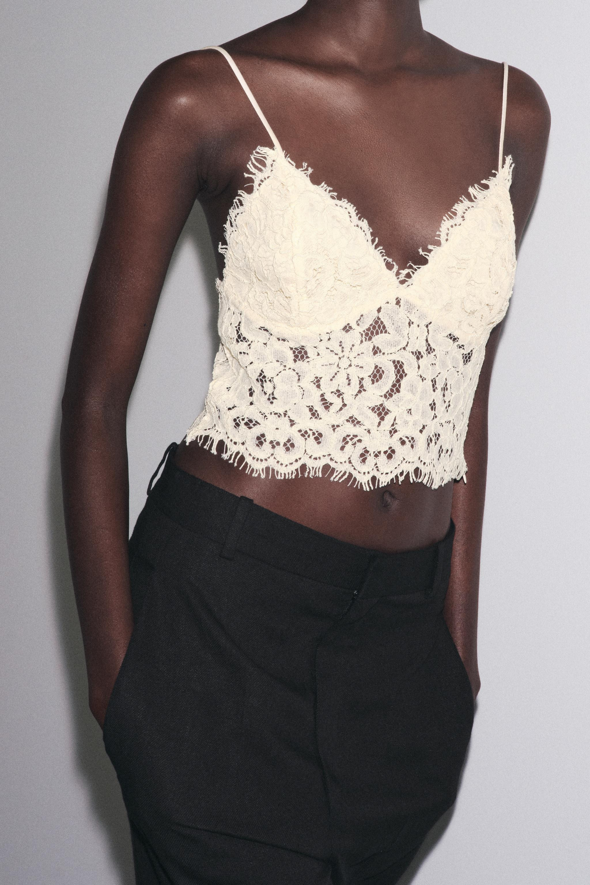 EMBROIDERED CROP TOP | Zara UK