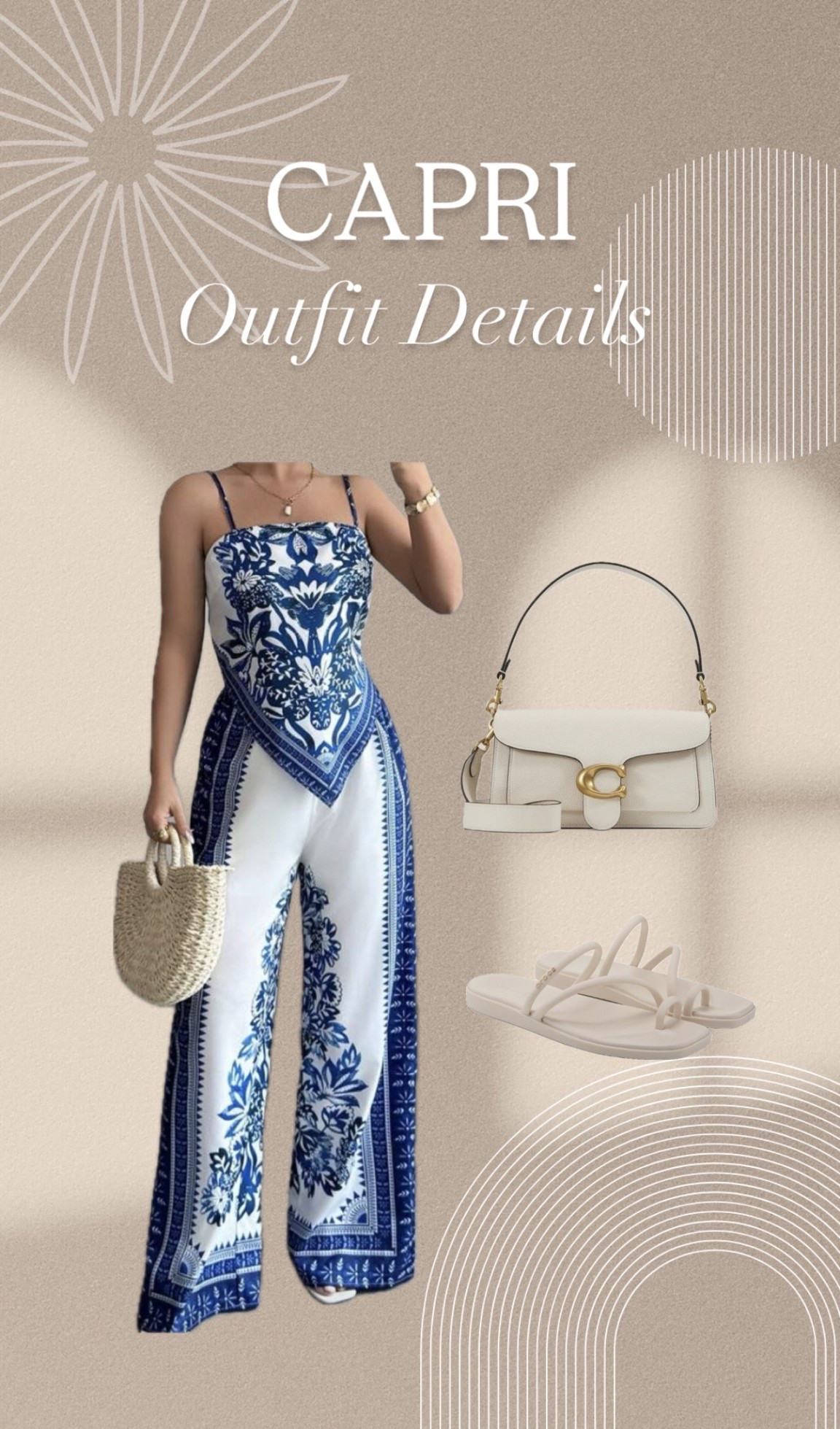 Capri Outfit Details 💙
.
.
.
Matching sets, Capri vibes, Capri outfits, Italy outfits, Italian vibes, vacation fits, vacation outfits, summer outfits, print outfits, coach purse, crocs miau sandals 

#LTKTravel #LTKPetite #LTKItBag