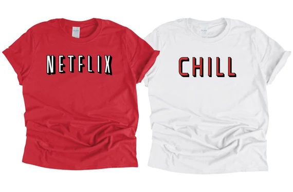 Netflix and Chill Parody Couples Halloween Costume T-shirt - Etsy | Etsy (US)