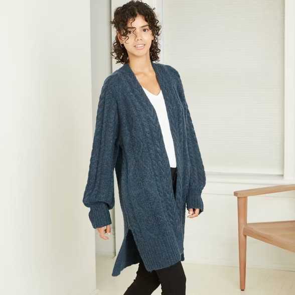 Women's Cable Knit Open-Front Cardigan - A New Day™ | Target