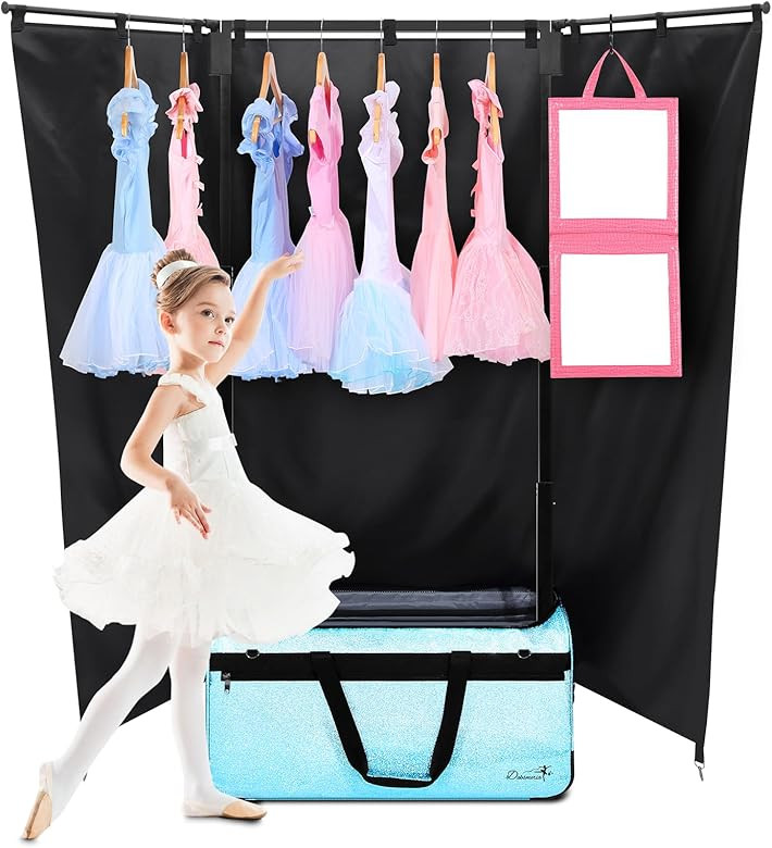Dance Bag with Garment Rack and Curtain, 29" Glitter Rolling Dance Competition Bag with Garment R... | Amazon (US)